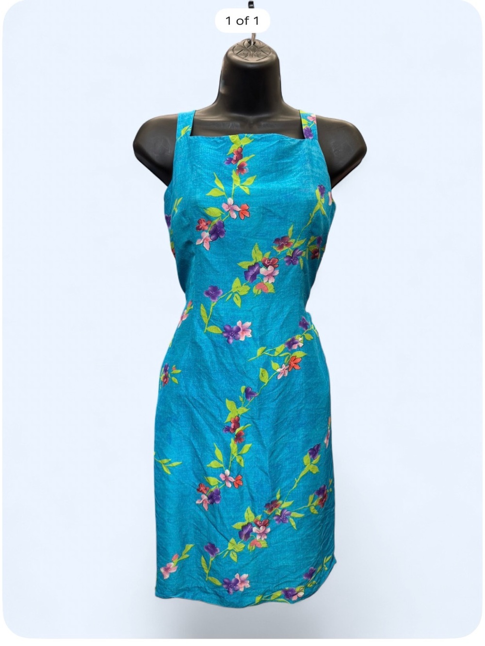100% Silk Emily Spencer Sheath Dress Size 4P Floral Print Like New!